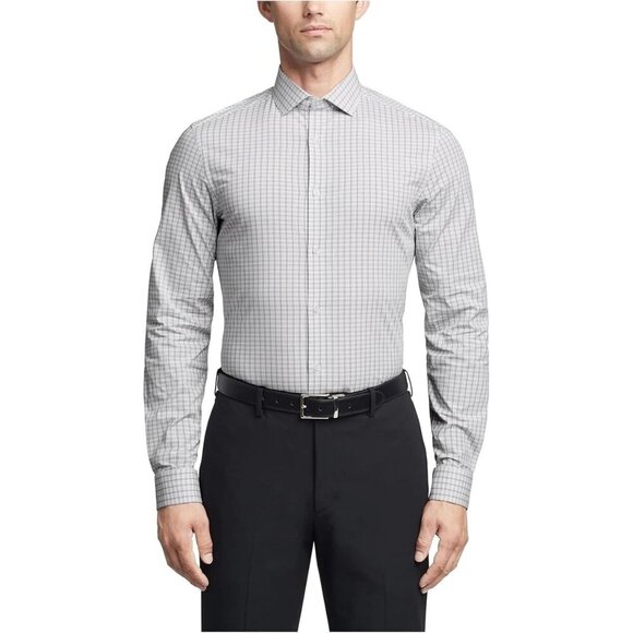 Calvin Klein Other - Calvin Klein Men's L Wrinkle-Free Checkered White Black Dress Shirt L1392